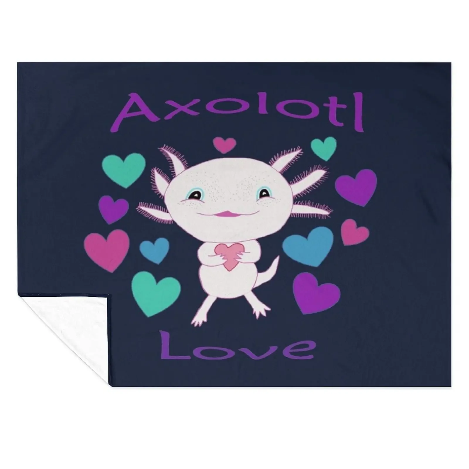 

Axolotl, Axolotl Dark Blue Background, Axolotl Love, Adorable Axolotl, Cute Axolotl, Adorable Salamander, Cute Sal Throw Blanket