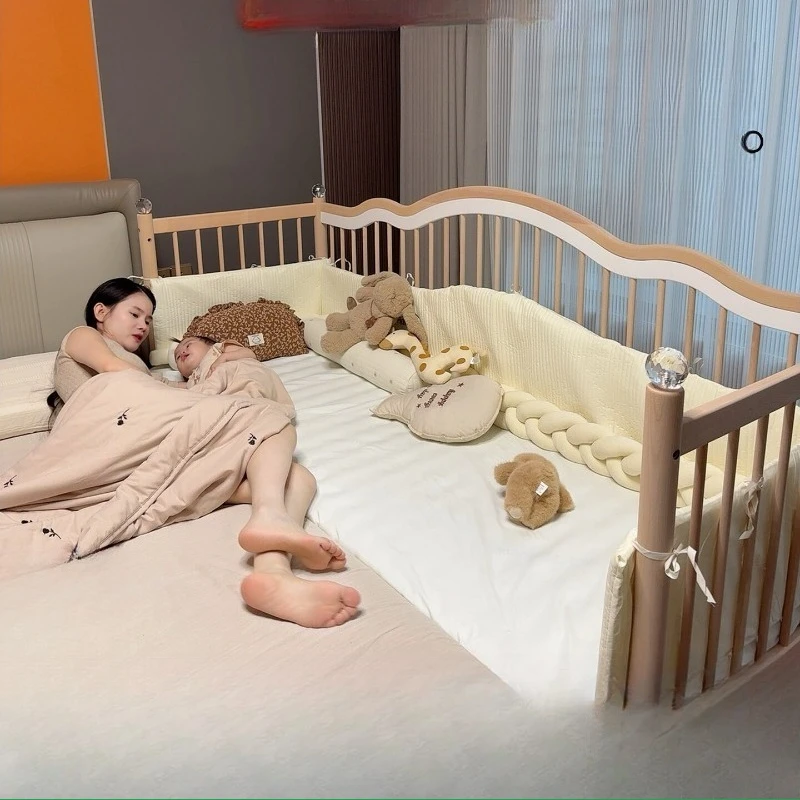 

Baby solid wood widened bedside children's bed small bed adult infant baby special crib