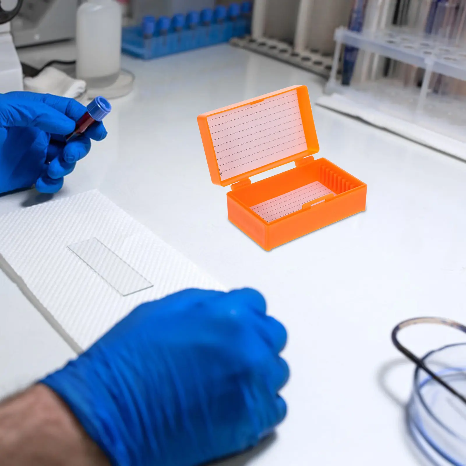 3 Pcs Microscope Slide Cases Compact Lab Organizer Boxes Containers Storage Cabinet Holder