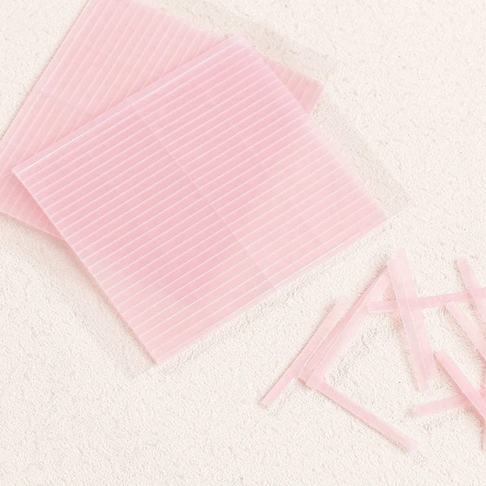 

6 Sheets Double Eyelid Fiber Strips Lightweight Breathable Invisible Sticker Tape for Women Makeup Accessories Pink Color Easy