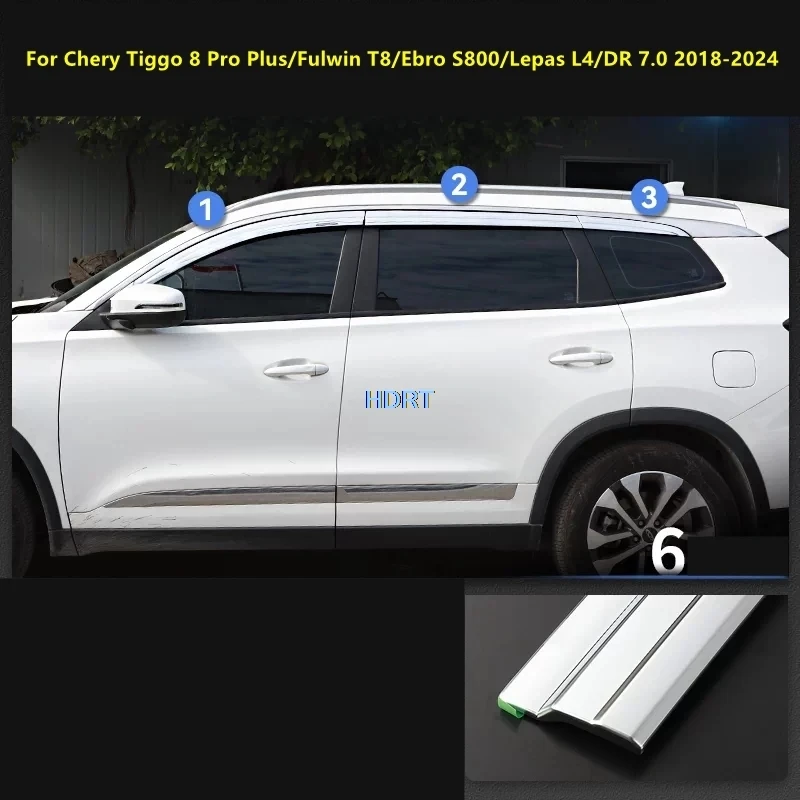 Car Window Visor Rain Shelter Deflector Weather Shield For Chery Tiggo 8 Pro Plus/Fulwin T8/Ebro S800/Lepas L4/DR 7.0 2018-2024