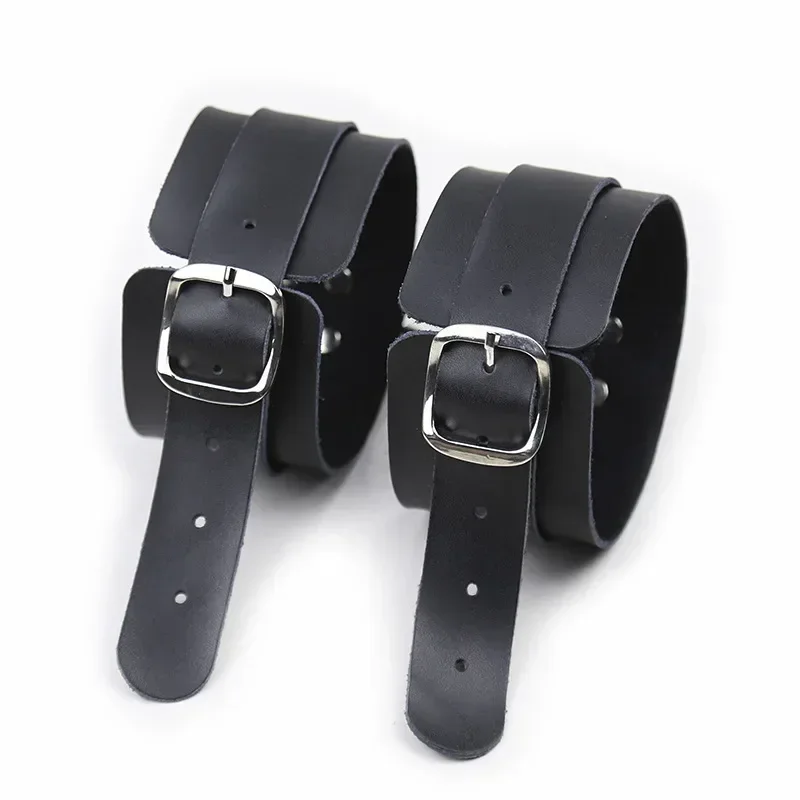 Genuine Leather Handcuffs Ankle Cuffs Fetish Restraints Sex Toys For Women Sex Products Stimulate Massage Unisex Sex Slave