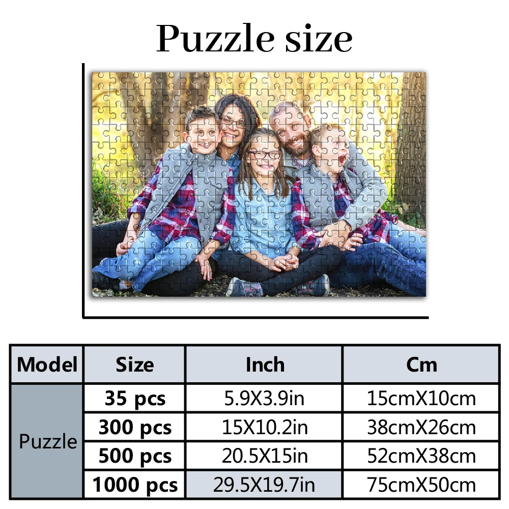 35/300pcs  nice family  Customized Picture Jigsaw puzzle Puzzle Customizable Photo For Children Toy Girlfriend Gift