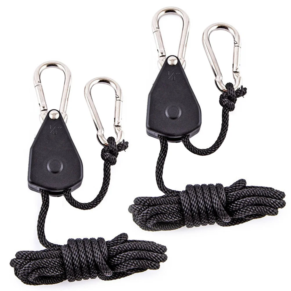 

2Pcs Heavy Duty Adjustable Grow Light Rope Hangers with Locking Ratchet Clips for Plant Light Fixtures 1/8 Inch Rope Hanger