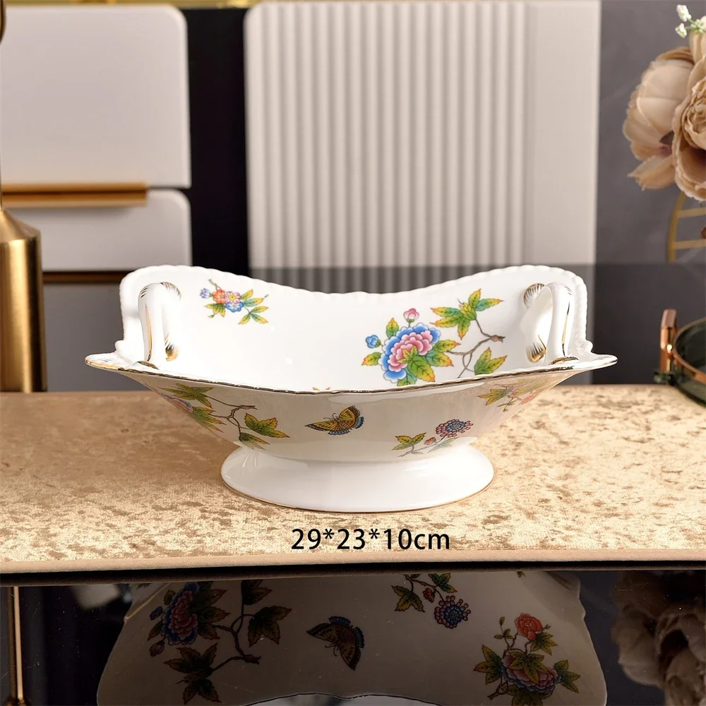 British Kitchen Accessories Tableware Afternoon Tea Pot Sugar Can Milk Pot Tray Coffee Cup Plate Printed Tableware