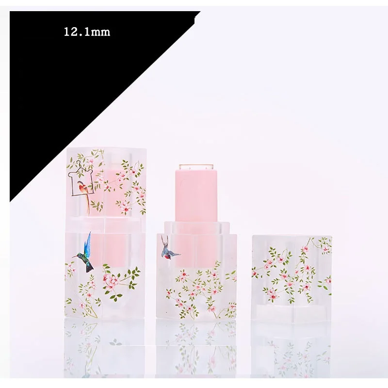 Lipstick Tube 3ml Square Shape 3D Matt Pink Green Elegant High Makeup Liquid Lipstick Lip Balm Containers Empty