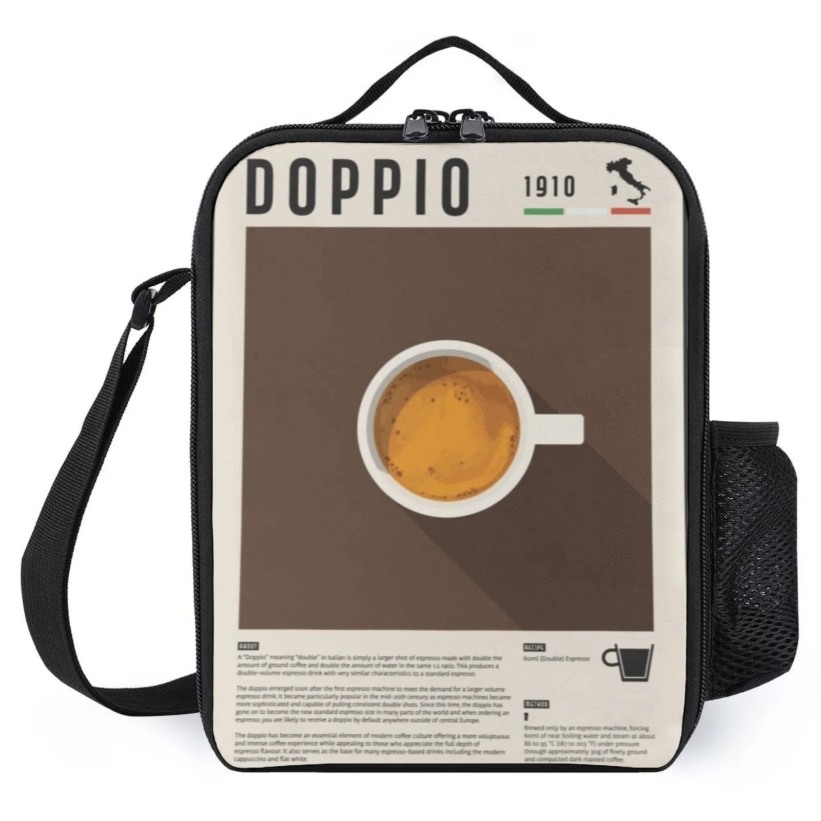 

Doppio постер эспрессо Bolsa с принтом на заказ, ланч-бокс для профессионалов, детская сумка-холодильник, изоляционная сумка для ланча