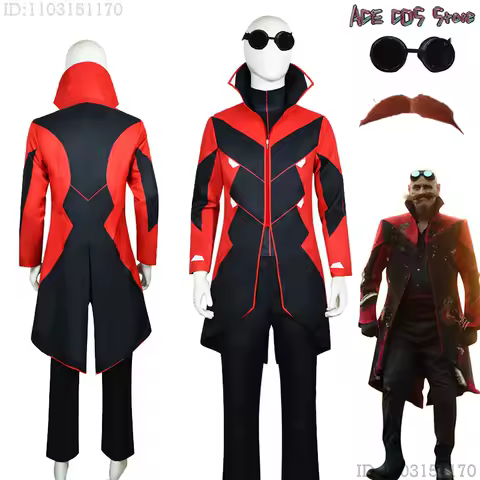 Sonic3 Anime Hedgehog 2 Dr Eggman Cosplay Jacket Trench Costume Men Ivo Robotnik Trench Uniform Party Mens Expo Clothes