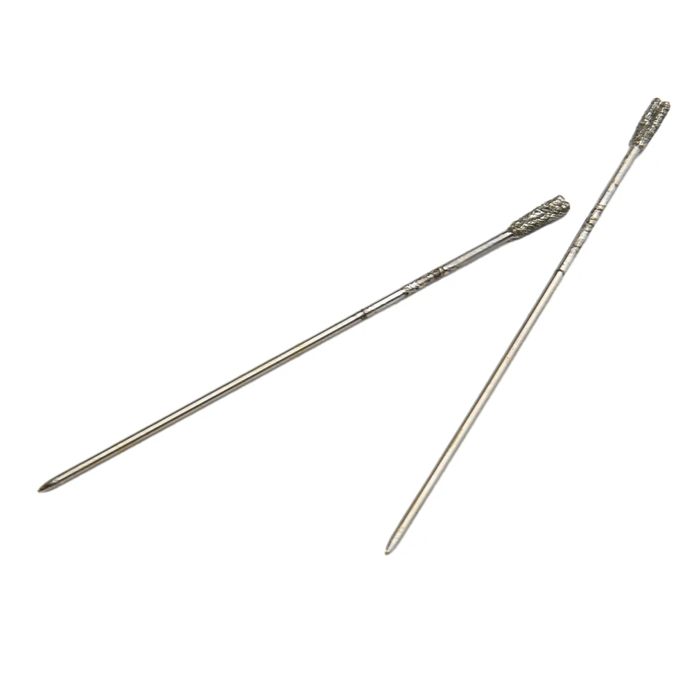 Brocas para agujeros, taladro lapidario de 1,2mm, 20 piezas, fresas de brocas de diamante, taladro de banco pequeño plateado, máquina perforadora de ágata