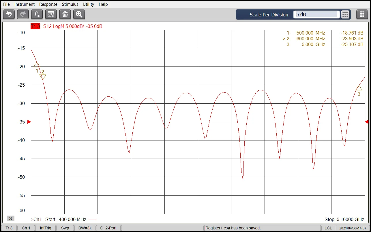 RF One-to-Two Power Divider PD-0.5/6-2S 0.5-6GHz 30W