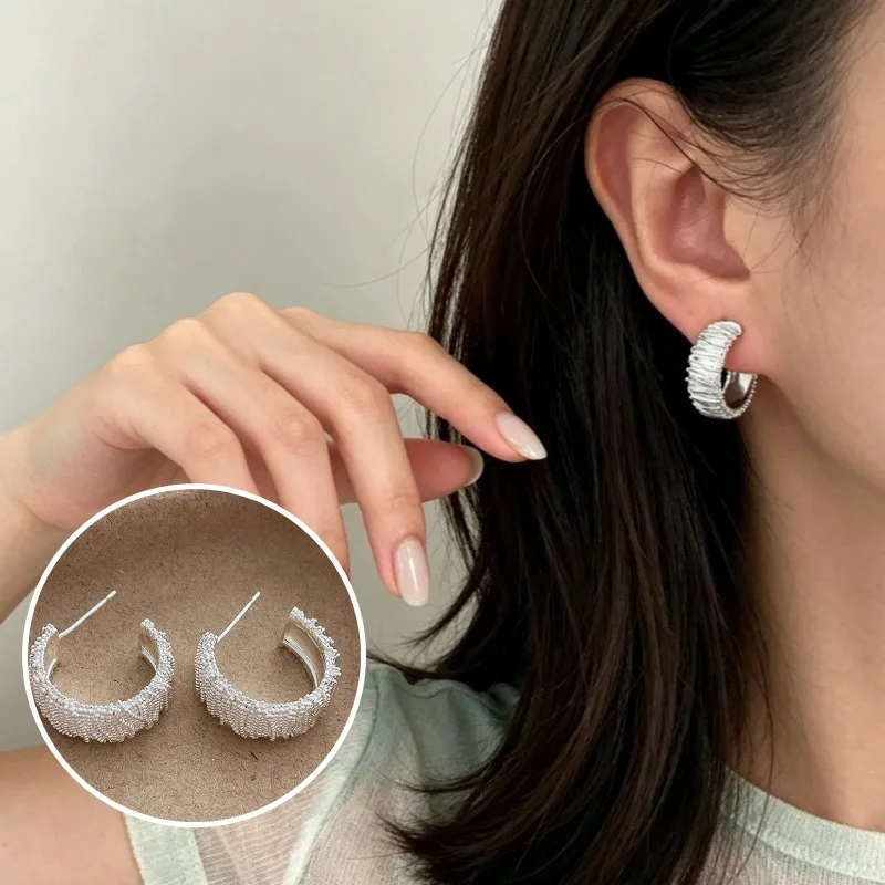 VENTFILLE 925 Sterling Silver Earring for Women Ear Plain Ring Earring Hoop Minimalist Jewelry Birthday Gift Dropshipping