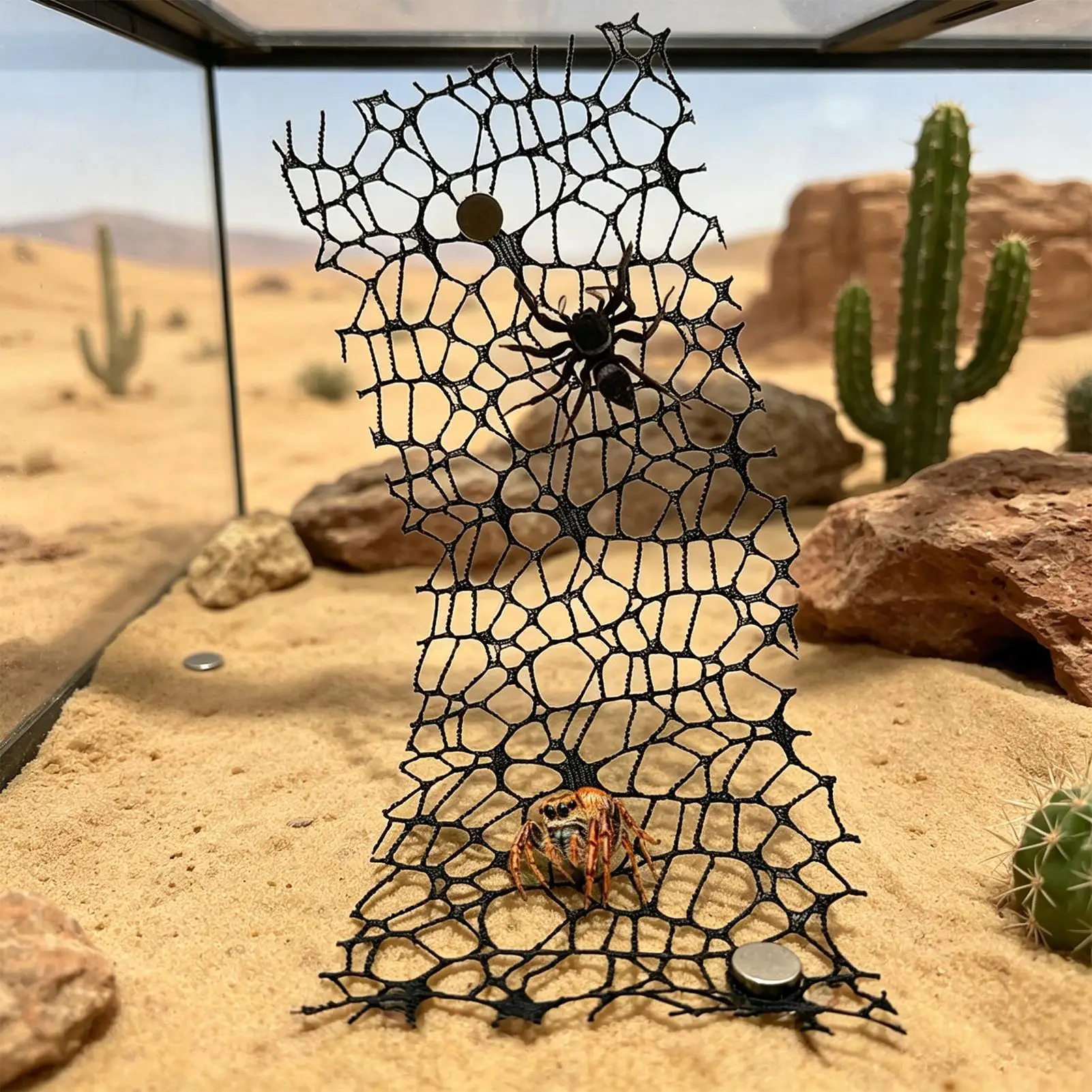 Sprungspinne Kletternetz Tarantel-Spielzeug Reptilienkäfig-Dekor Netzgewebe für Züchter Tierliebhaber Lehrer Schule – Detail 3
