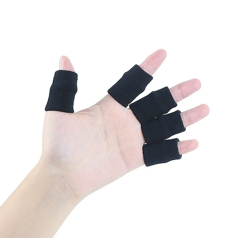 10Pcs Elastic Sports Finger Sleeves Arthritis Support Finger Guard Outdoor Basketball Volleyball Finger Protection Corrector