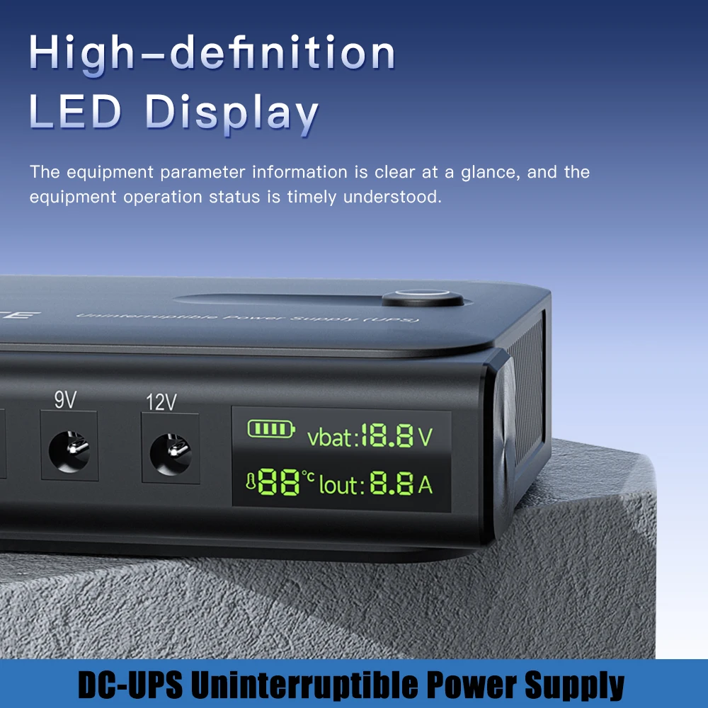 36 واط شاشة ديجيتال UPS إمدادات الطاقة غير المنقطعة 5 فولت 9 فولت 12 فولت محول طاقة احتياطية صغيرة لا بطارية لجهاز توجيه واي فاي DC1036L #4