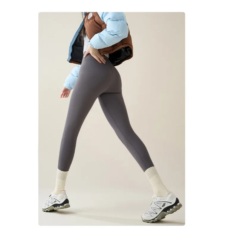 2025New Autumn Winter Fashion Casual Women Leggings Basic Thicken Warm Leggings Brown Fleece Lined WomenTights