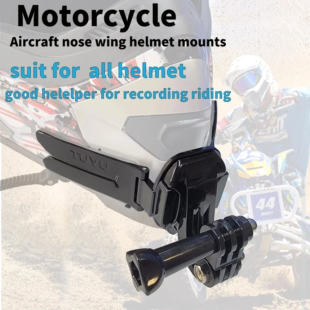 TUYU Motorcycle Helmet Front Chin Mount Strap Foldable Holder for GoPro Hero 13 12 11 10 9 DJI Action 4 3 EKEN Camera Accessory