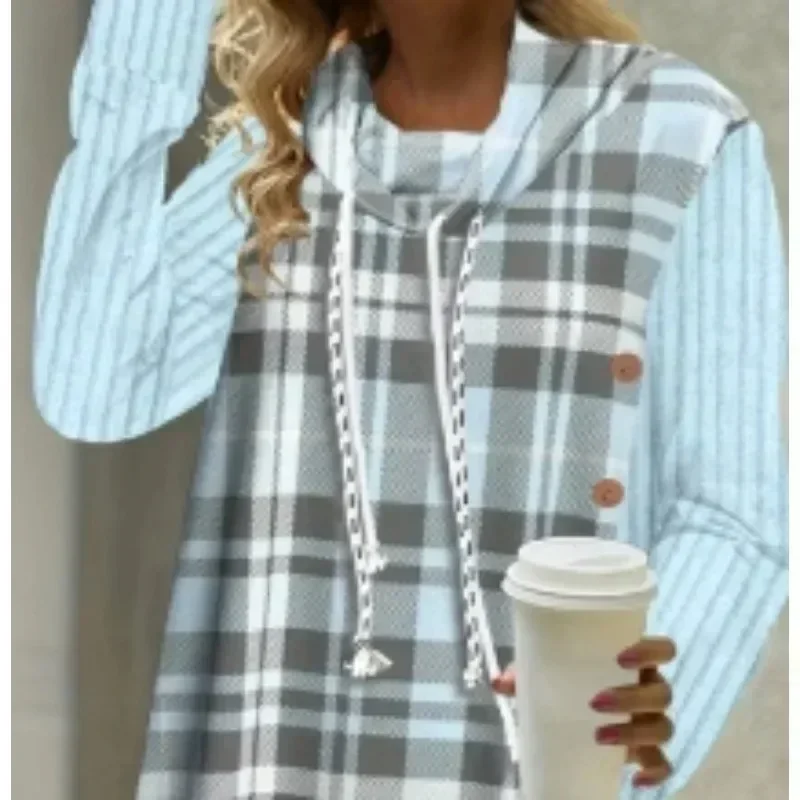 حجم كبير الخريف المرأة الجديدة زر الموضة تنفس هوديي عادية هوديي شخصية الربط بأكمام طويلة