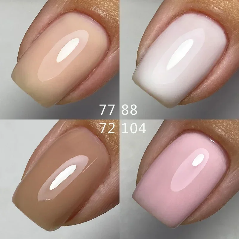 MSHARE Milky Pink Đế Cao Su Gel Lấp Lánh Màu Ngụy Trang Phối Ngâm Tắt Móng Gel Dầu Bóng Lacquer 10Ml UV LED gel