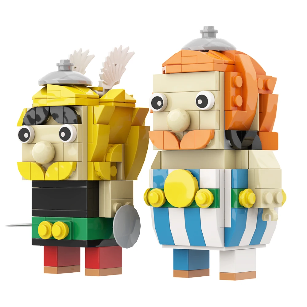 

Gobricks MOC Anime Action Figures Asterixs and Obelixs Brickheadz Comic Character Doll Building Blocks Education Toys For Gift