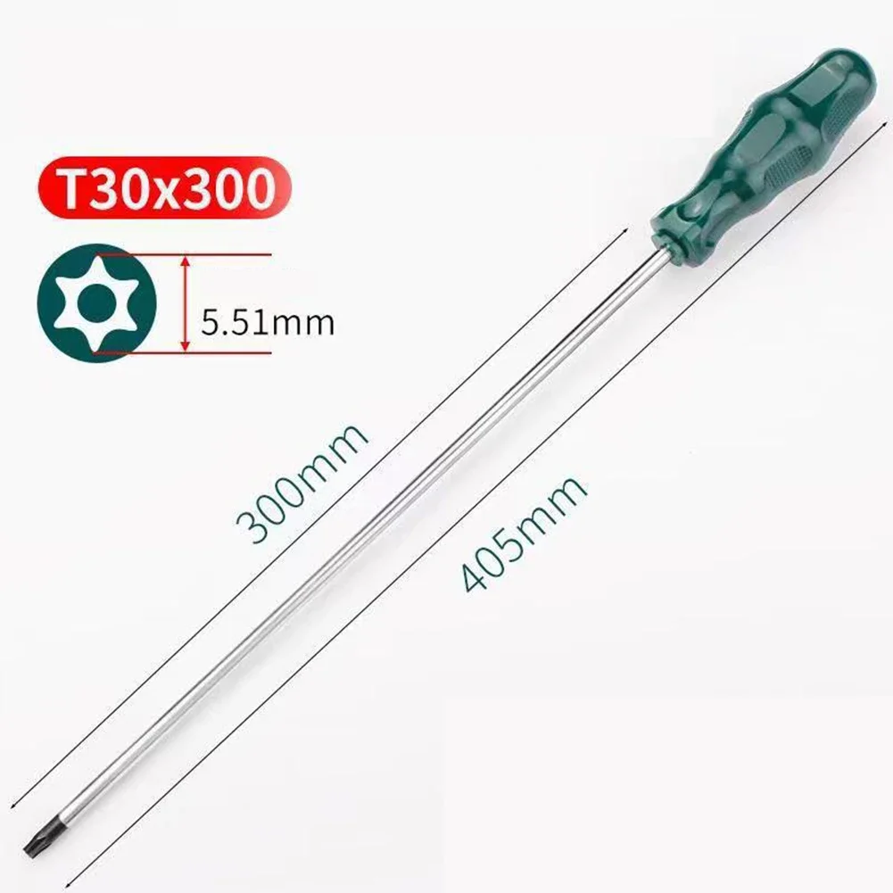 1pc 400mm chave de fenda magnética estendida para chave de fenda torx t10/t15/t20/t25/t27/t30 chave de fenda de liga de cromo vanádio de aço