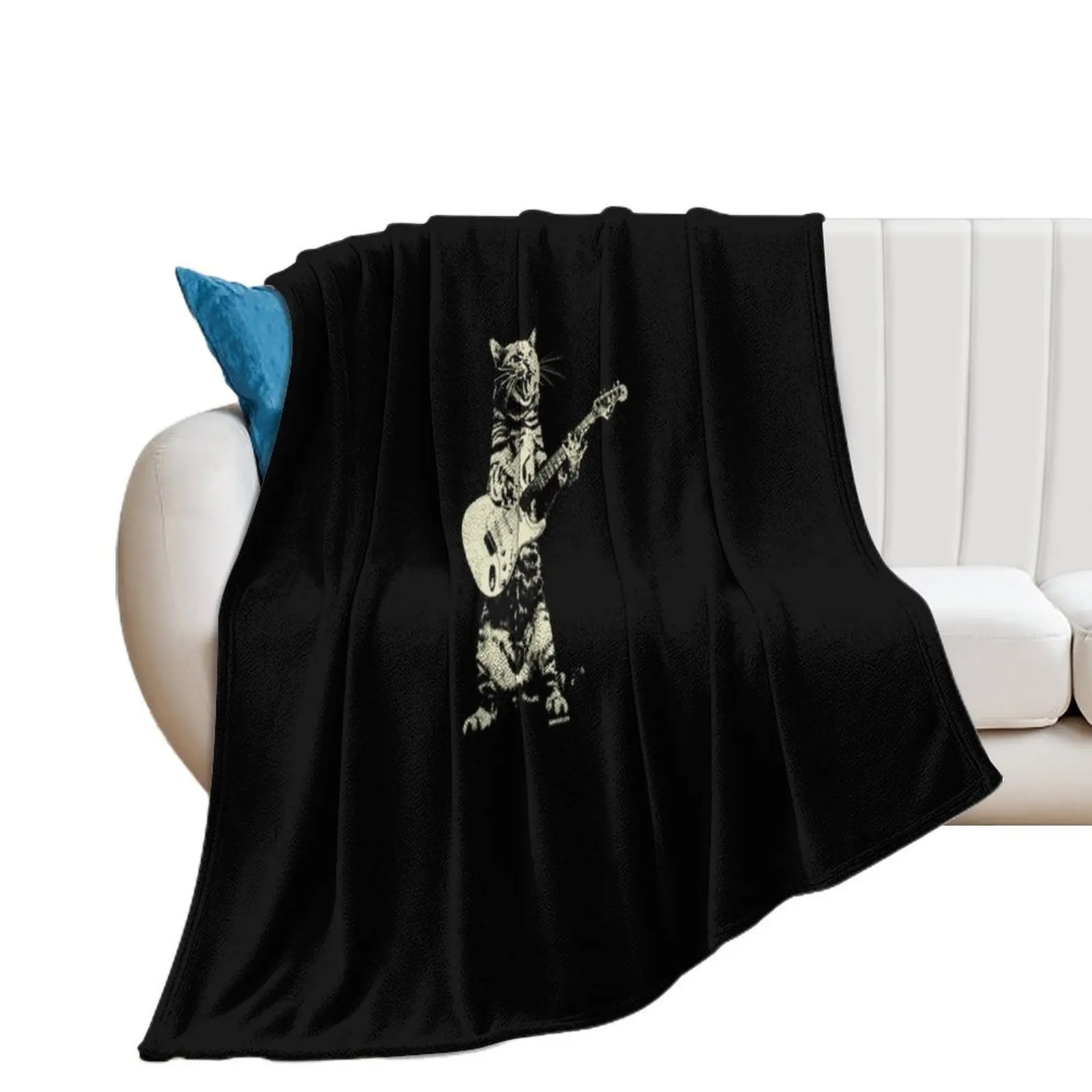 

Cat playing guitar Essential Throw Blanket for babies Cute Quilt Blankets