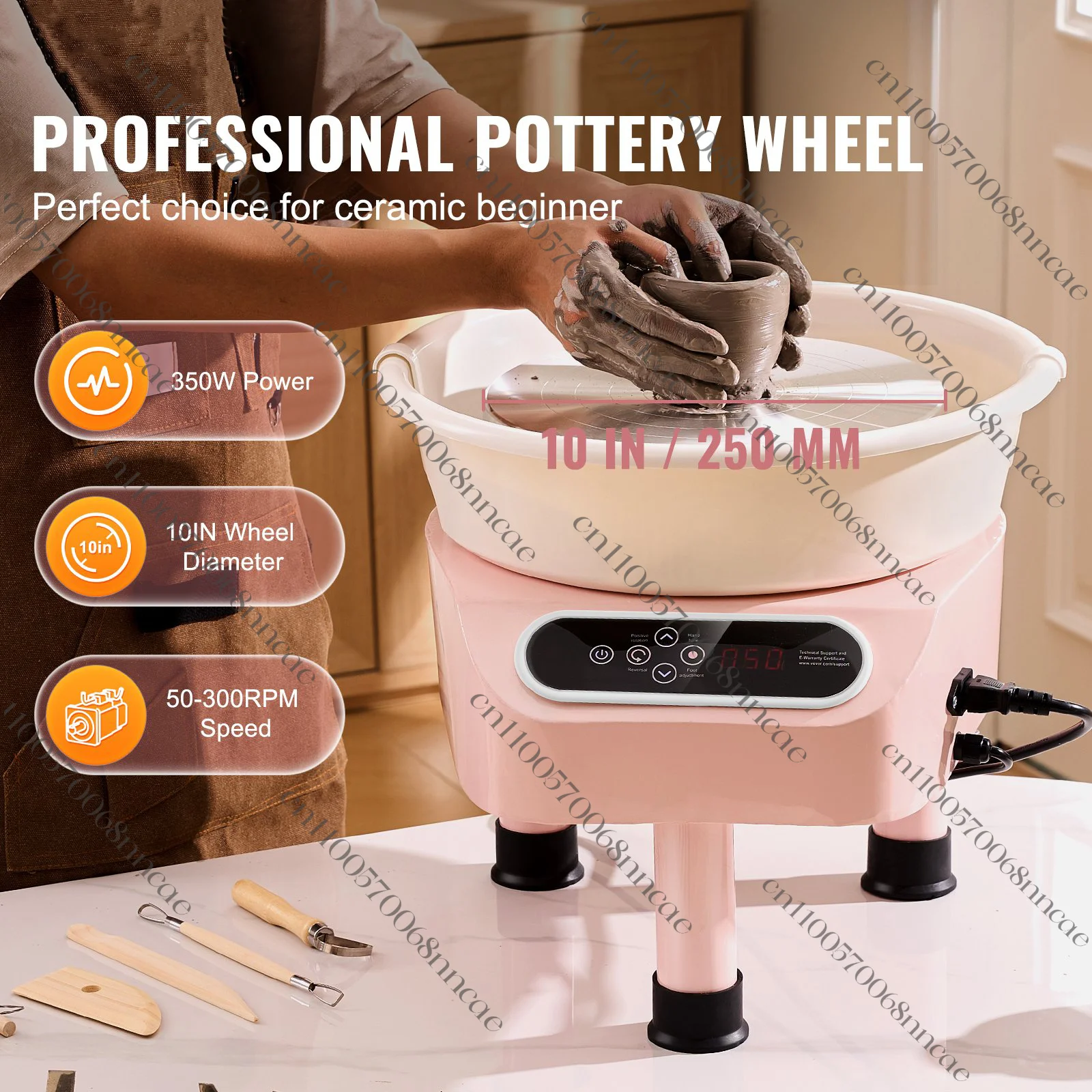 450W Direct Drive Pottery Wheel, 28cm Ceramic Wheel with LCD Screen & 3 Support Legs