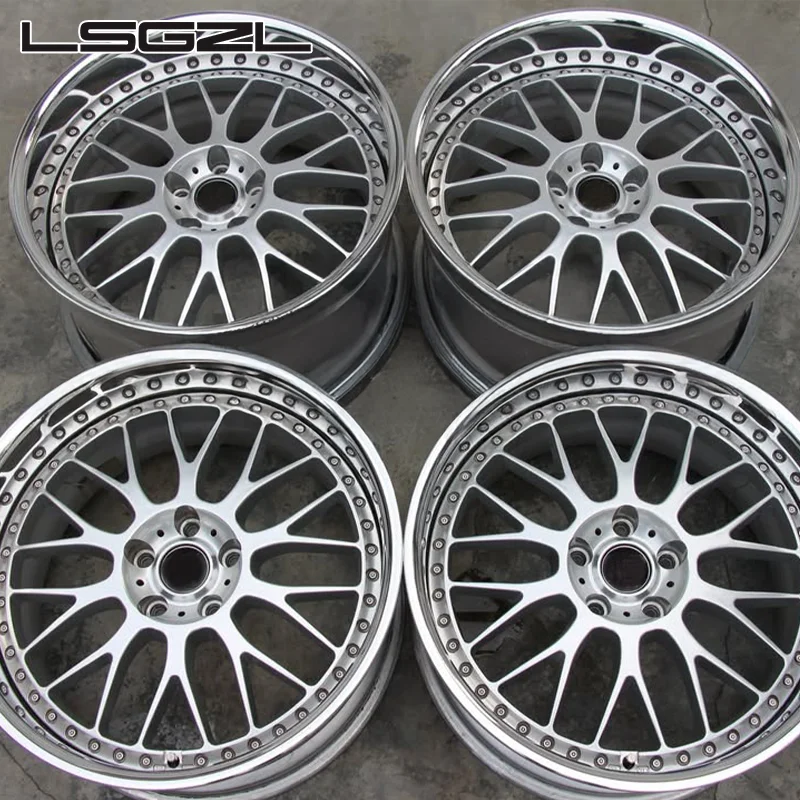 2 Piece Forged Polished Lip 19 20 Inch 5X112 5X120 5X120.65 for BMW G87 M2 M3  M5 Corvette Z06 C7C8 Audi Rs6 R8