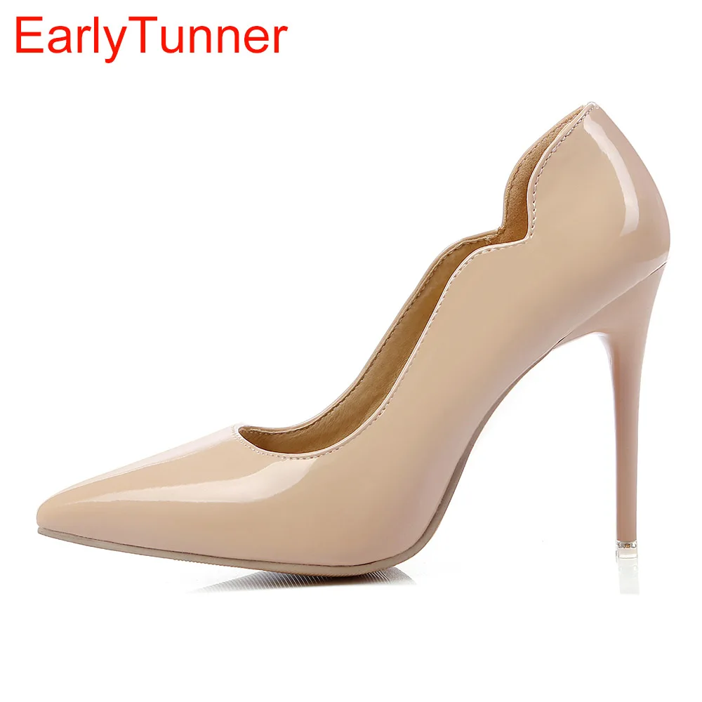 Brand New Fashion Red White Women Nude Formal Pumps Ladies Bridal Shoes High Gladiator 4 Inch Heels  EM12 Plus Big Size 10 43 47