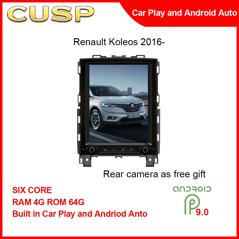 

Tesla Style Android 9.0 4G+64 Car GPS Navigation Carplay For Renault Koleos 2016- Car Auto Stereo Multimedia Player Head Unit