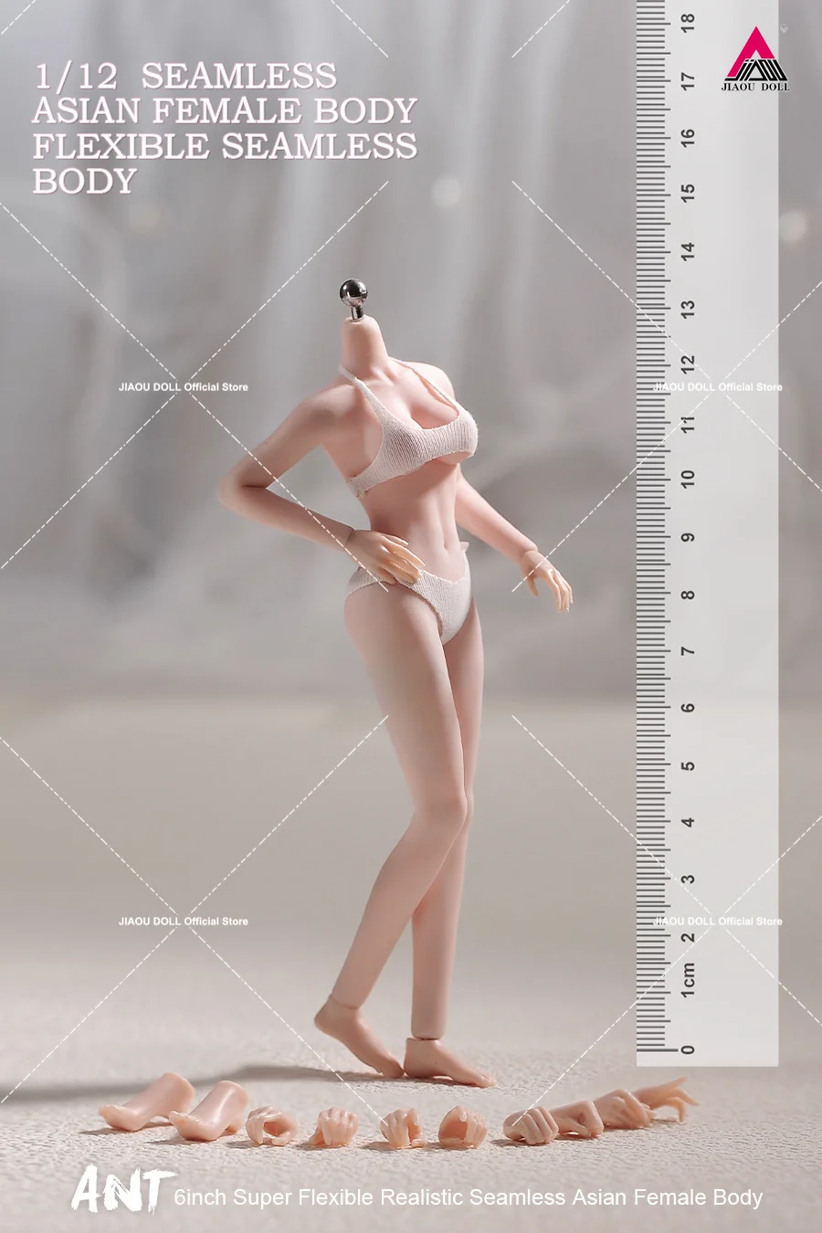 Ant t305 1/12 corpo super flexível sem costura com pés destacáveis 14.5cm pele bronzeada pálida soldado feminino figura de ação modelo corporal