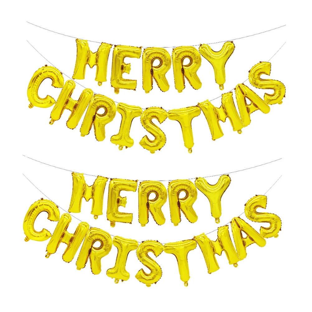 

2 Sets Alphabet Balloons Party Merry Christmas Decorate Chirstmas Letter Holiday Decorations