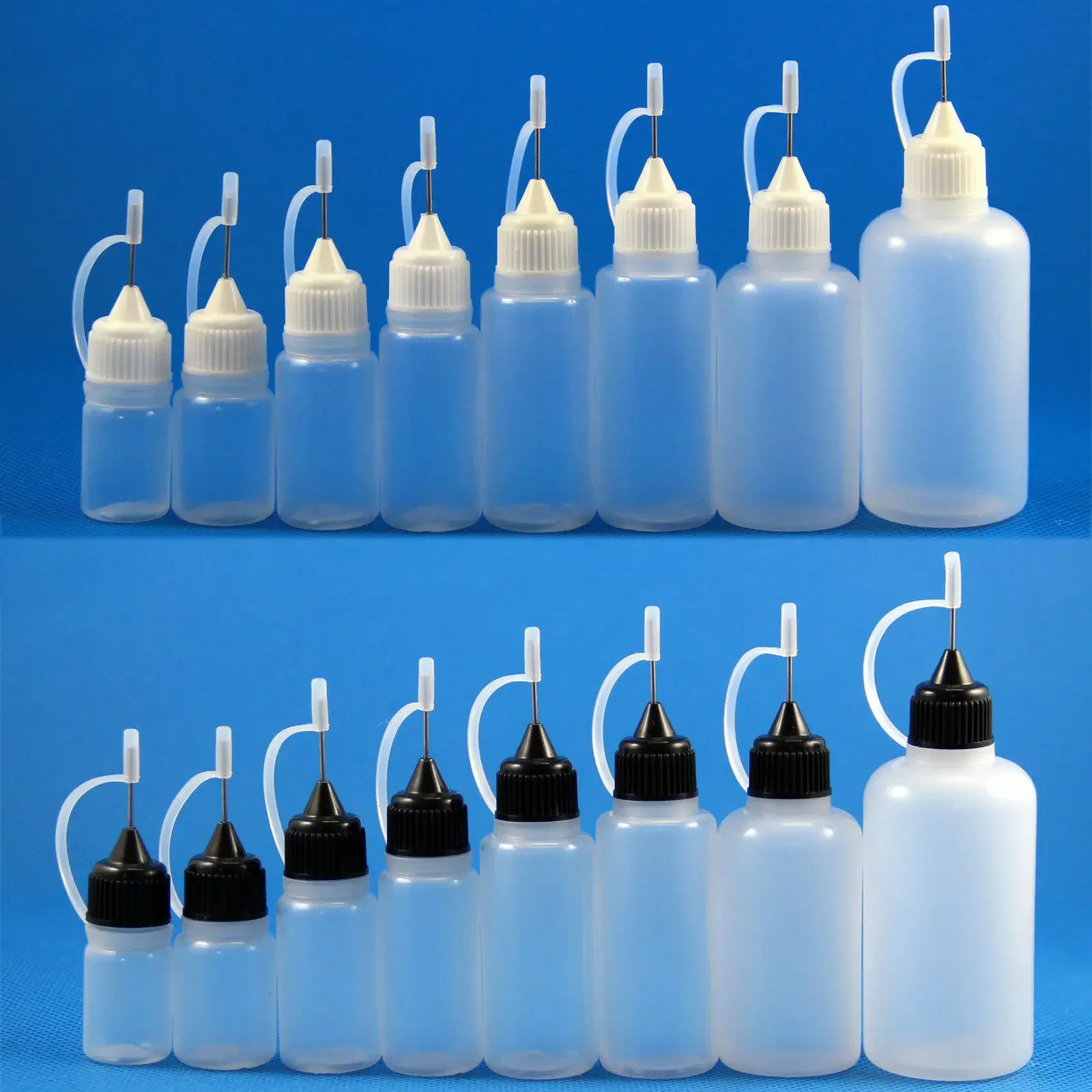 100pcs 5ml - 120ml Plastic Squeezable Dropper Bottles Metal Dropper Needle Tip Liquid Cig Oil E juice Fill Container