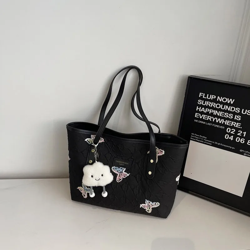 

Новая модная студенческая сумка через плечо в европейско-американском стиле, вместительная, портативная, изысканная и простая, в литературном стиле, сумка-тоут на плечо