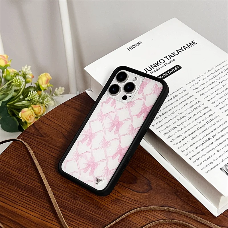 

Wildflower 3D Cute Cartoon Cat Star wf Phone Case For iPhone 12 13 14 15 16 Pro Max Plus 17 Pro Max Wildflower Bow Flower Cover