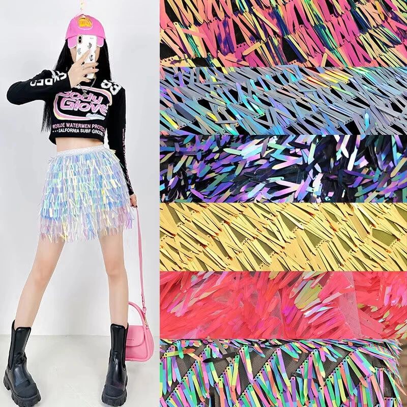 

50x130 см длинные шипы с блестками, серебряная сетчатая ткань с вышивкой для костюмированного платья, сделай сам, серебряный переливающийся материал в форме меча с блестками