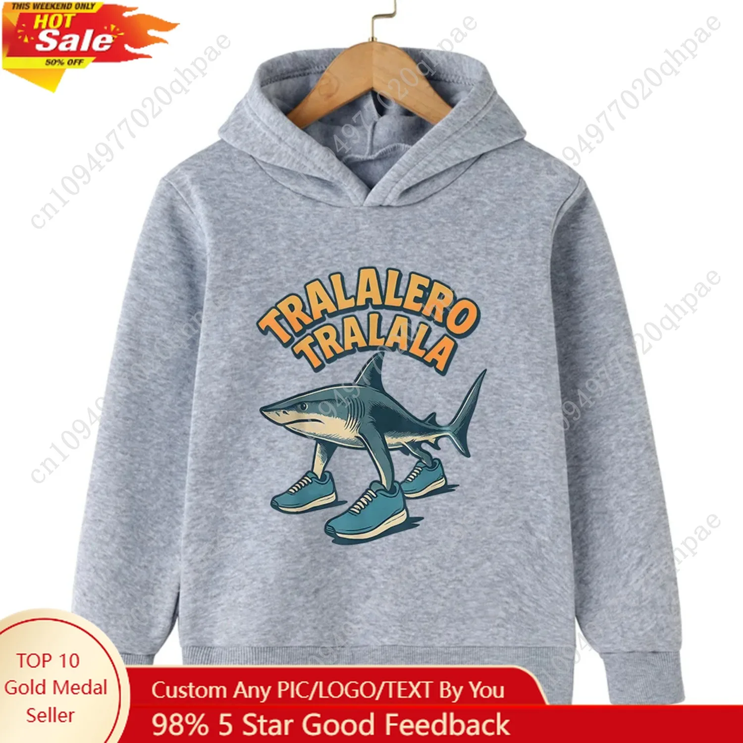 

Boys and Girls Warm Sweatshirt Fun Italian Brainrot Character 2d Children's Hooded Sweatshirt Autumn Winter Warm Fashionable