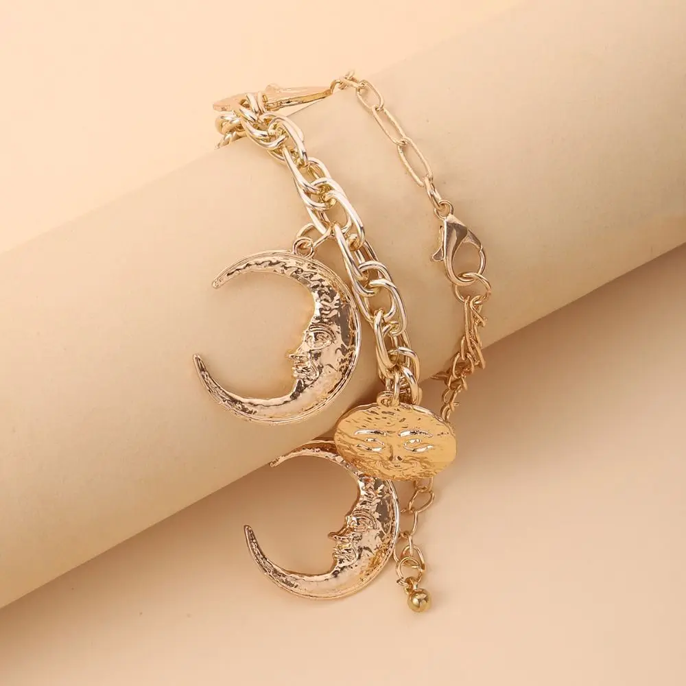 

Luxury Fashion Multilayer Necklace Geometry Golden Metal Collarbone Chain Exquisite Elegant Cowboy Cowgirl Choker Party