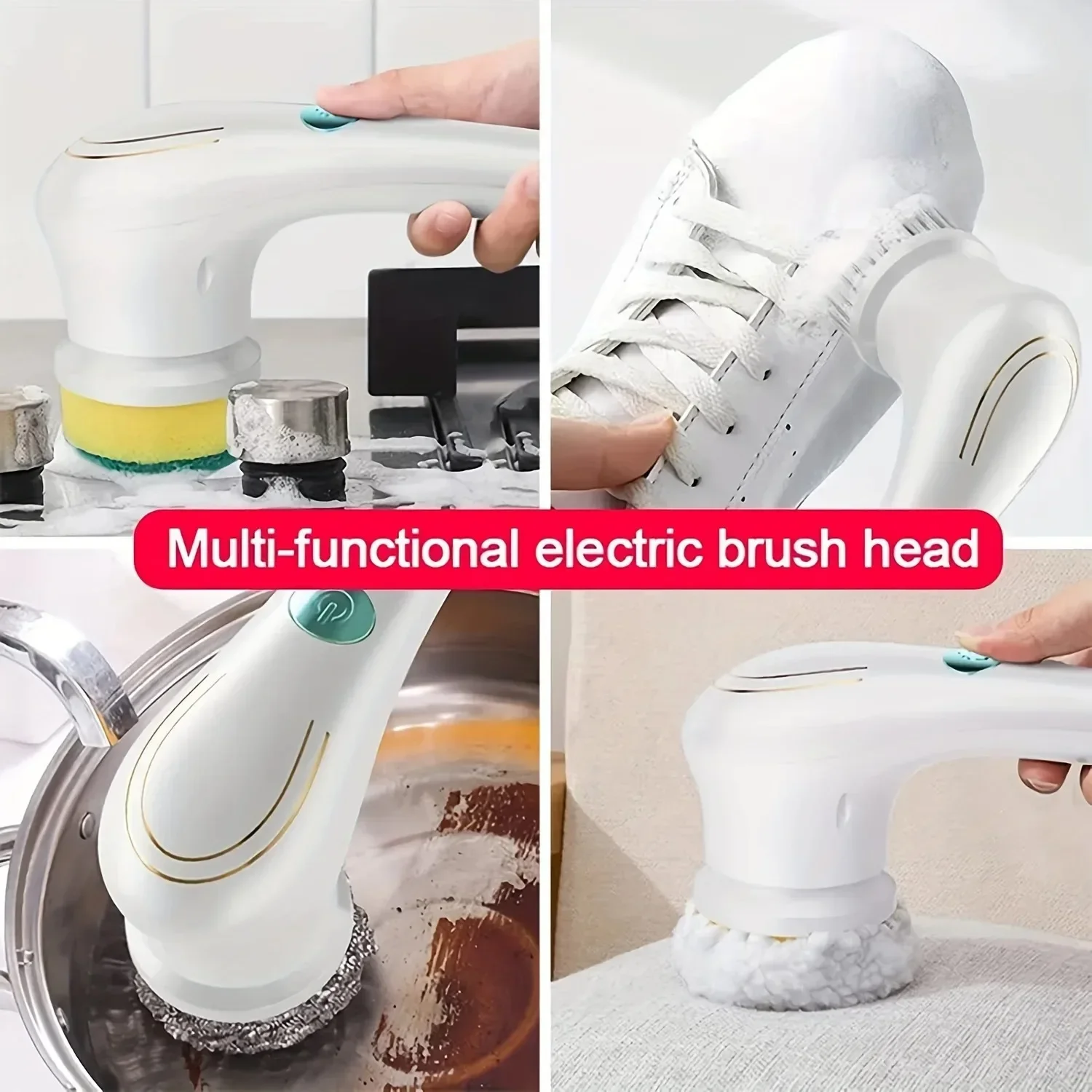 Useful Things for Kitchen Gadgets Charging Mode Brush Bathroom Supplies Dish Soap USB Toilet Household Cleaning Brush 5 in 1