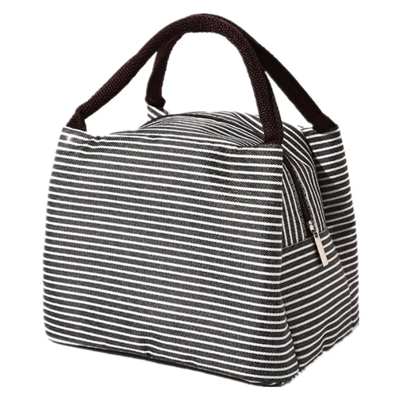 Hot Sale Stripe Women\'s Kids Lunch Bag Waterproof Insulated Picnic Food Storage Container Thermal Handbag Cooler Bag