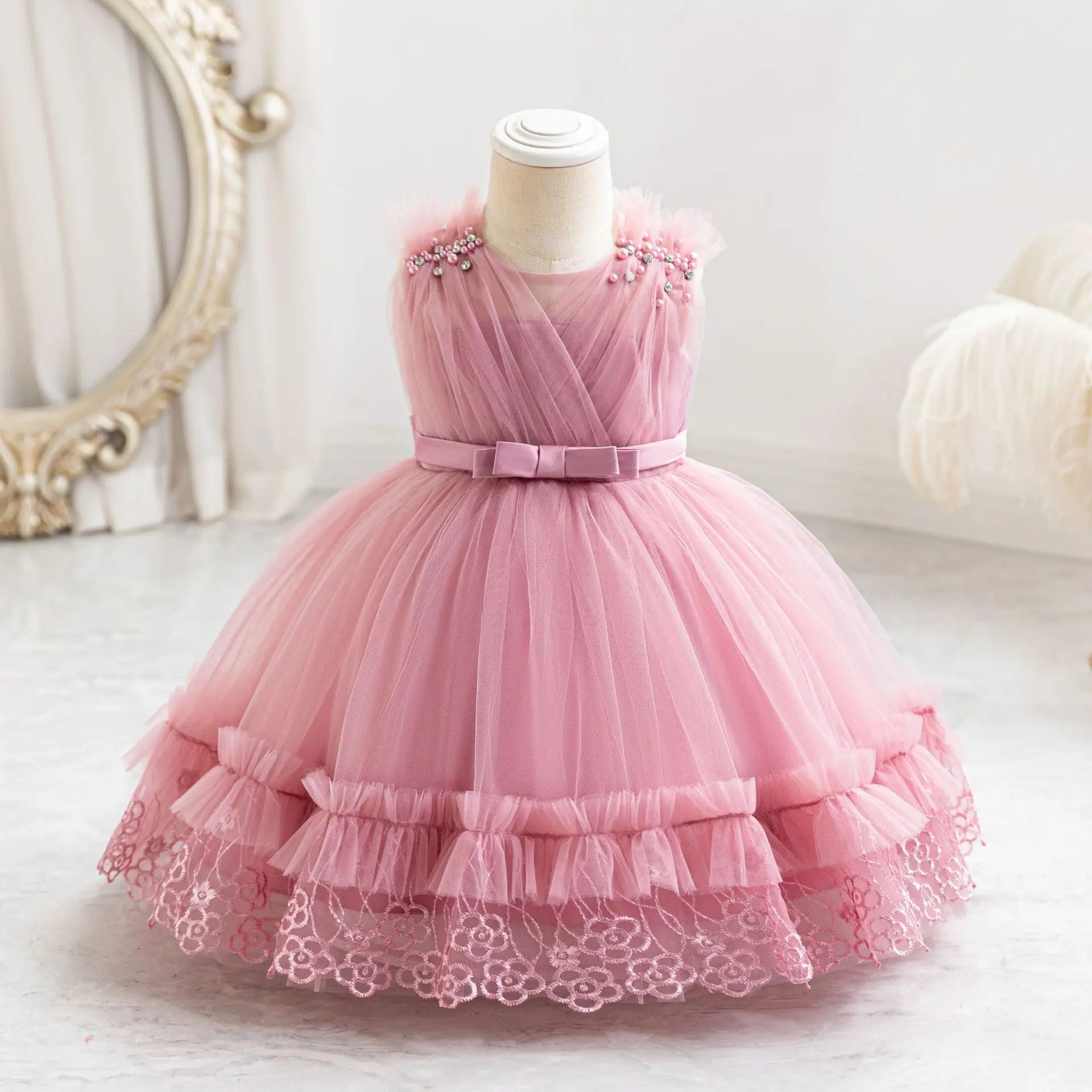 New children\'s dress fluffy gauze princess girl\'s birthday party dress kids dress  kids clothes