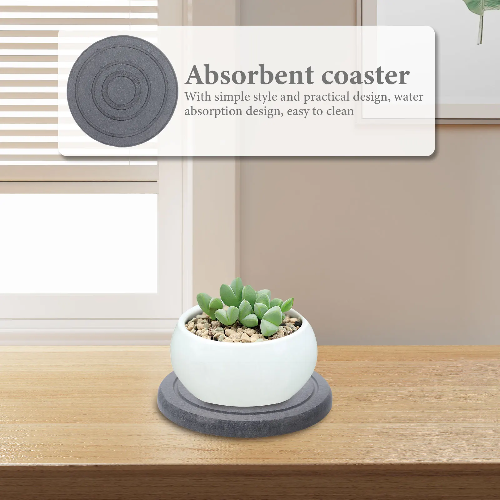 

4pcs Diatom Mud Flowerpot Mats Absorbent Coasters Dark Grey 10x10 Square Bathroom Kitchen Tray Drain Mat Silica Stone Plant