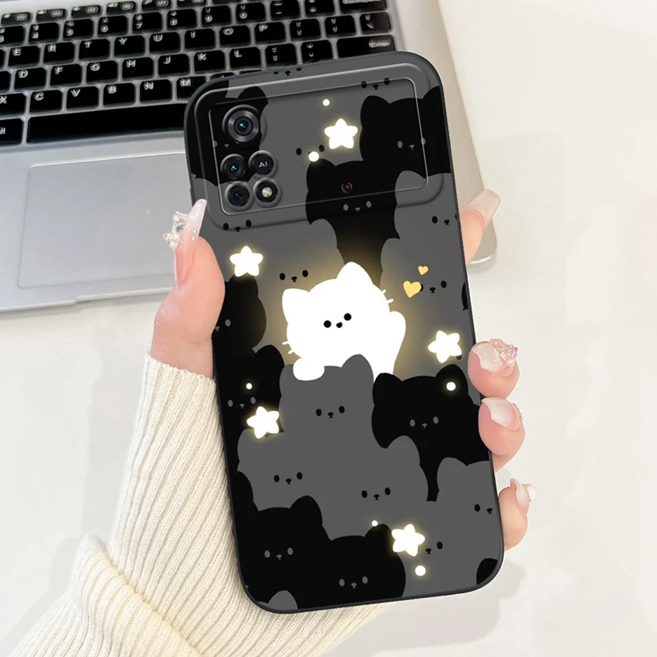For Xiaomi Poco M4 Pro 4G Case PocoM4 5G Cute Panda Cartoon Cover Soft TPU Phone Case For Xiaomi Poco X4 Pro PocoM4 Pro 5G Shell