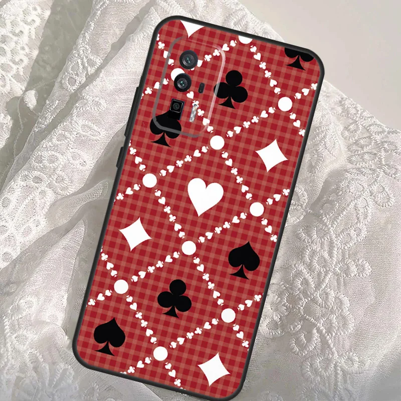 CASINO PLAYING CARDS COLLECTION Case For Xiaomi 14T Pro 13T 12T 11T 13 14 Ultra POCO X6 F6 Pro M6 X3 X5 M5s F3 F5 Cover