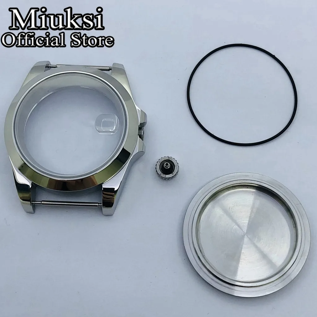 Miuksi 36mm/40mm silver gold black watch case sapphire glass fit NH35 NH36 NH34 ETA2824 PT5000 movement