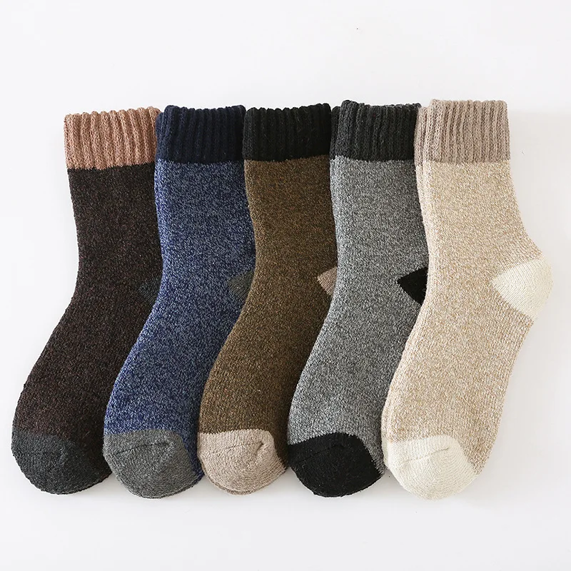 2Pairs Winter Wool Socks For Men Velvet Thickened Warm Short Socks Cashmere Terry Socks for Youth Boy calcetines hombre Dropship