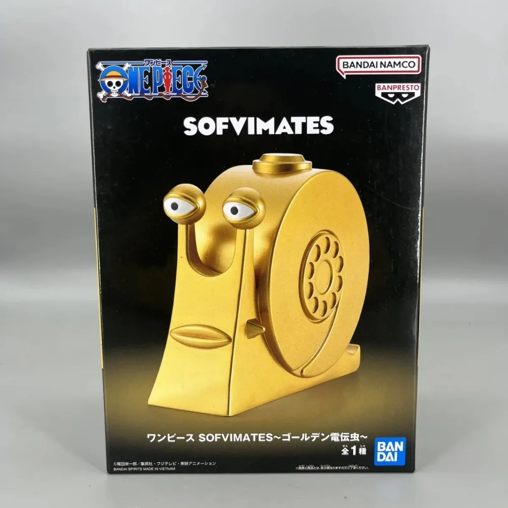 In Voorraad Bandai Originele Echt Een Stuk SOFVIMATES Golden Den Den Mushi 9 cm Anime Collection Model Speelgoed Banpresto Figuren gift
