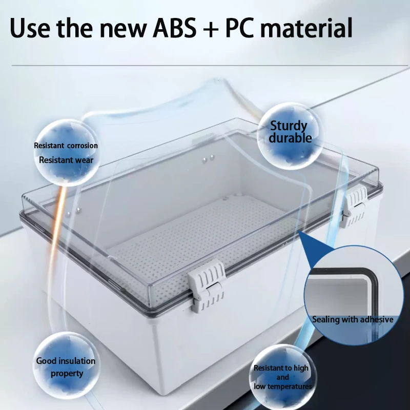 صندوق توزيع إلكتروني صناعي مقاوم للماء من مادة ABS جديد مع خصائص مقاومة للغبار ومثبطات اللهب #4