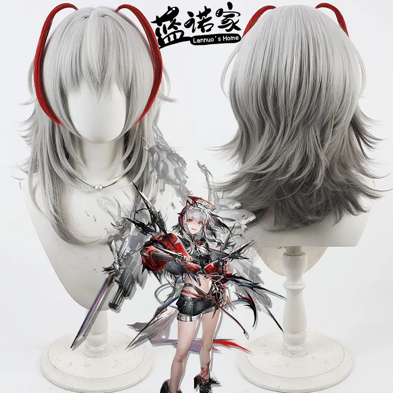 

Anime Arknights Wisadel Cos Cosplay Wig Halloween Carnival Party Props Synthetic Hair Heat Resistant Fiber + Wig Cap