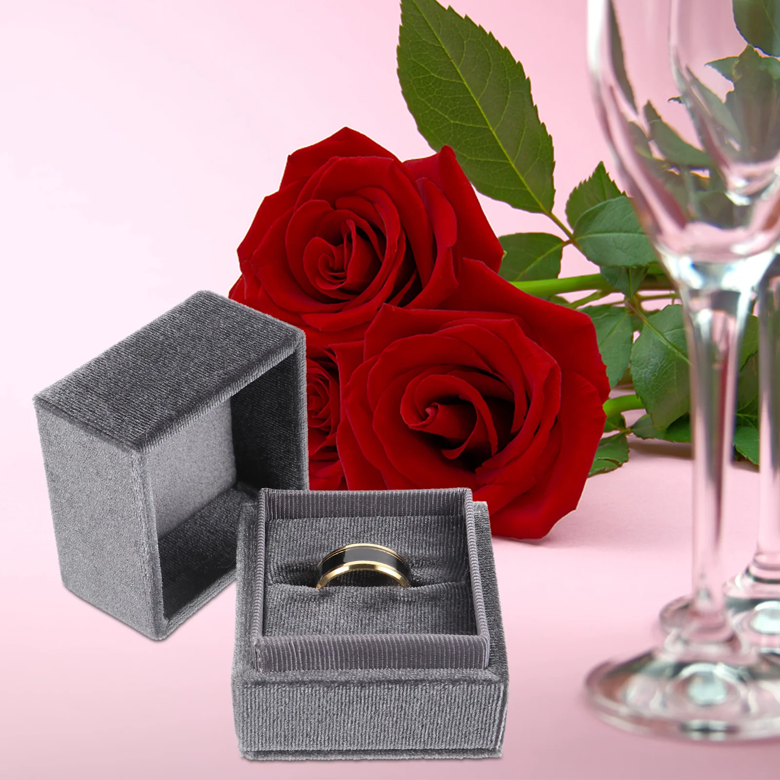 

1Pcs Simple Highgrade Ring Display Box Portable Lightweight Jewelry Case for Travel Daily Use Perfect Gift for All Occasions