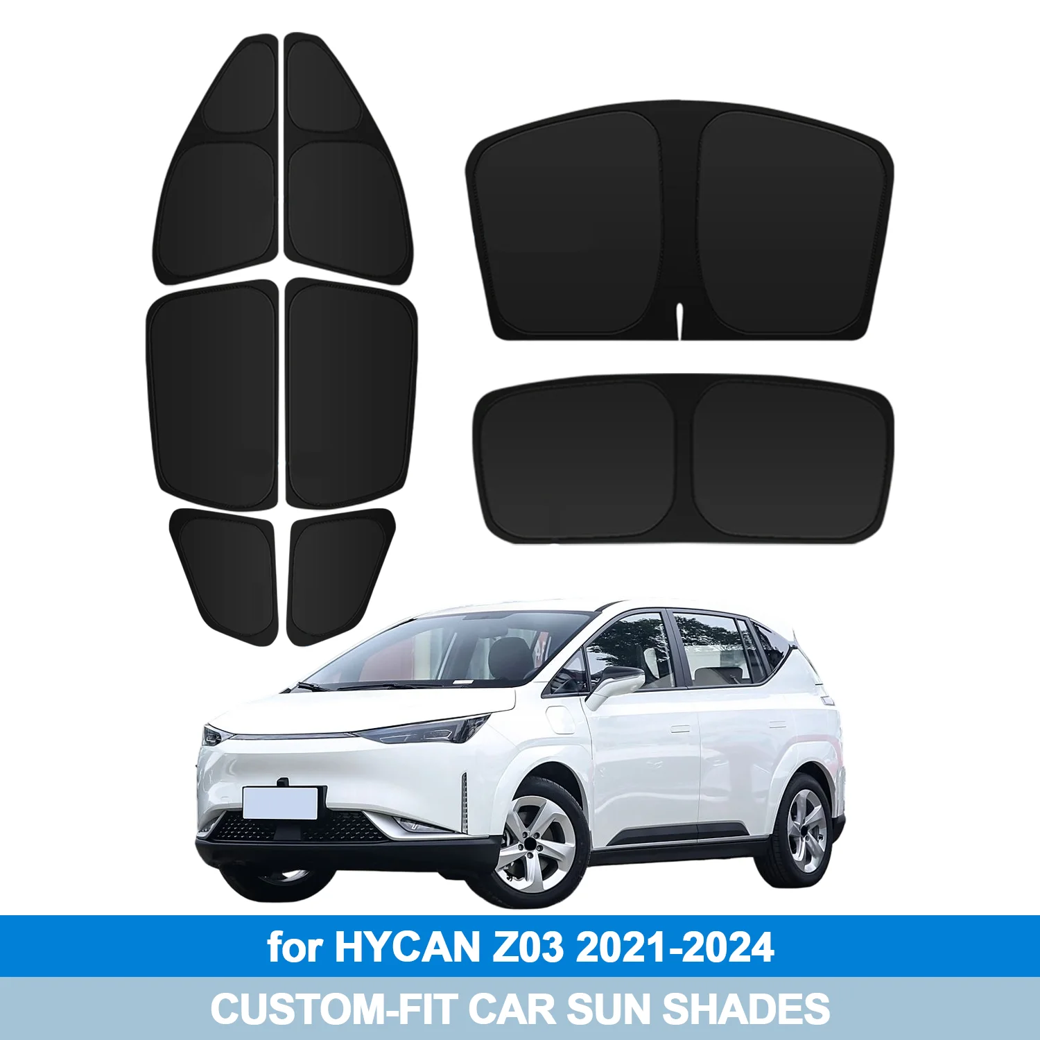 

For HYCAN Z03 2021-2024 Windshield Sun Shade Side Window Shades Cover Sun Visor Shield Privacy Protection